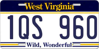 WV license plate 1QS960