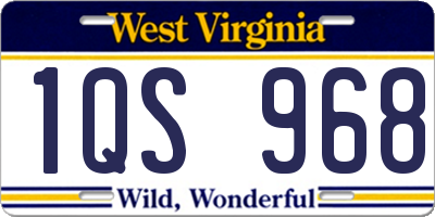 WV license plate 1QS968