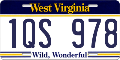 WV license plate 1QS978
