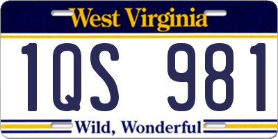 WV license plate 1QS981