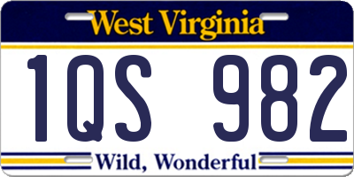 WV license plate 1QS982