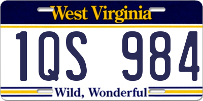 WV license plate 1QS984