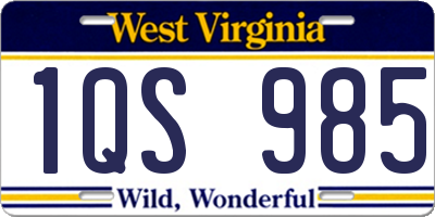 WV license plate 1QS985
