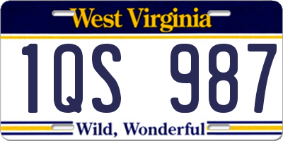 WV license plate 1QS987