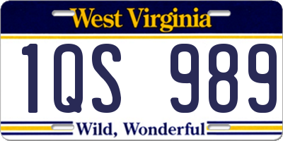 WV license plate 1QS989