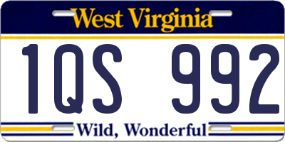 WV license plate 1QS992