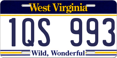 WV license plate 1QS993