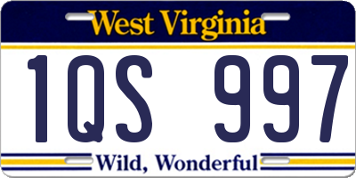 WV license plate 1QS997