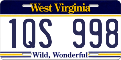 WV license plate 1QS998