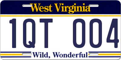 WV license plate 1QT004