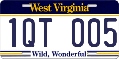 WV license plate 1QT005