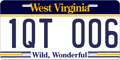 WV license plate 1QT006