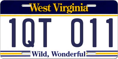 WV license plate 1QT011