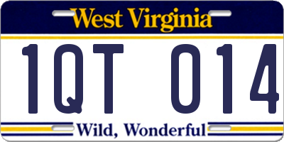 WV license plate 1QT014