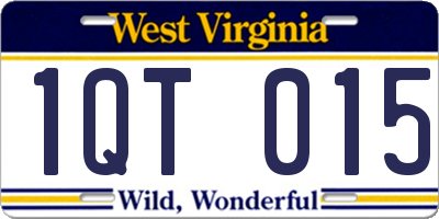 WV license plate 1QT015