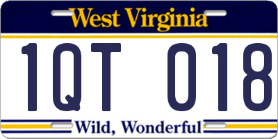 WV license plate 1QT018