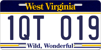 WV license plate 1QT019