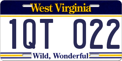 WV license plate 1QT022