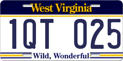 WV license plate 1QT025
