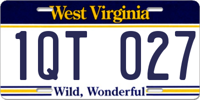 WV license plate 1QT027
