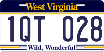 WV license plate 1QT028