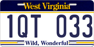 WV license plate 1QT033