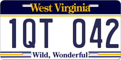 WV license plate 1QT042