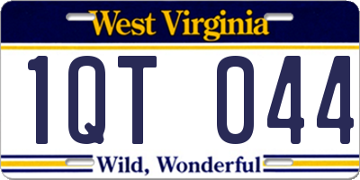 WV license plate 1QT044