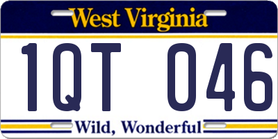 WV license plate 1QT046