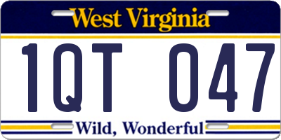 WV license plate 1QT047
