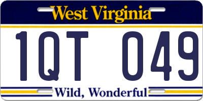 WV license plate 1QT049
