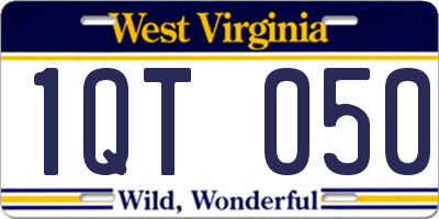WV license plate 1QT050