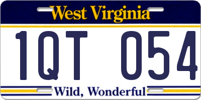 WV license plate 1QT054