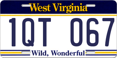 WV license plate 1QT067