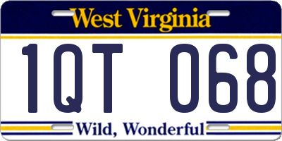 WV license plate 1QT068