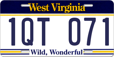 WV license plate 1QT071