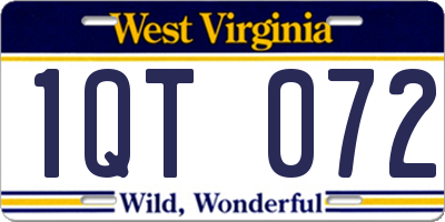 WV license plate 1QT072