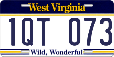 WV license plate 1QT073
