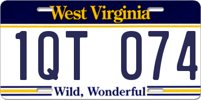 WV license plate 1QT074