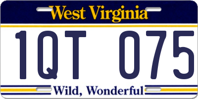 WV license plate 1QT075