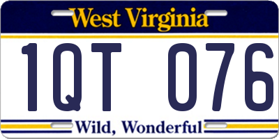 WV license plate 1QT076