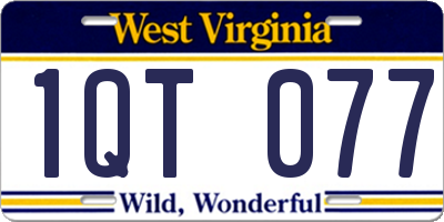 WV license plate 1QT077