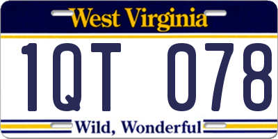 WV license plate 1QT078