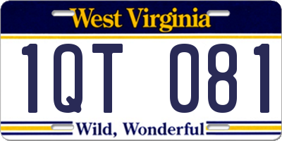 WV license plate 1QT081