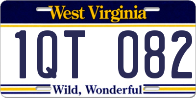 WV license plate 1QT082