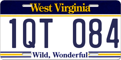 WV license plate 1QT084