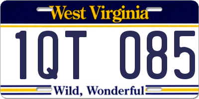 WV license plate 1QT085