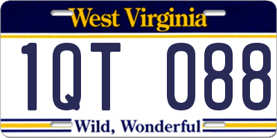 WV license plate 1QT088