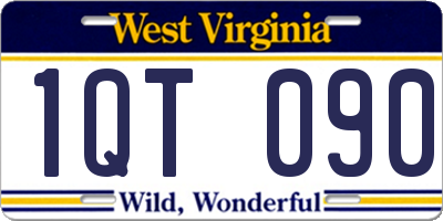 WV license plate 1QT090