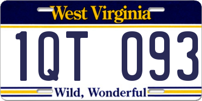 WV license plate 1QT093